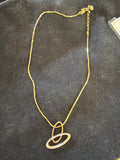 Swarovski double oval necklace/ gold