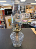 Vintage Anchor Hocking Rose Glass Oil Lamp
