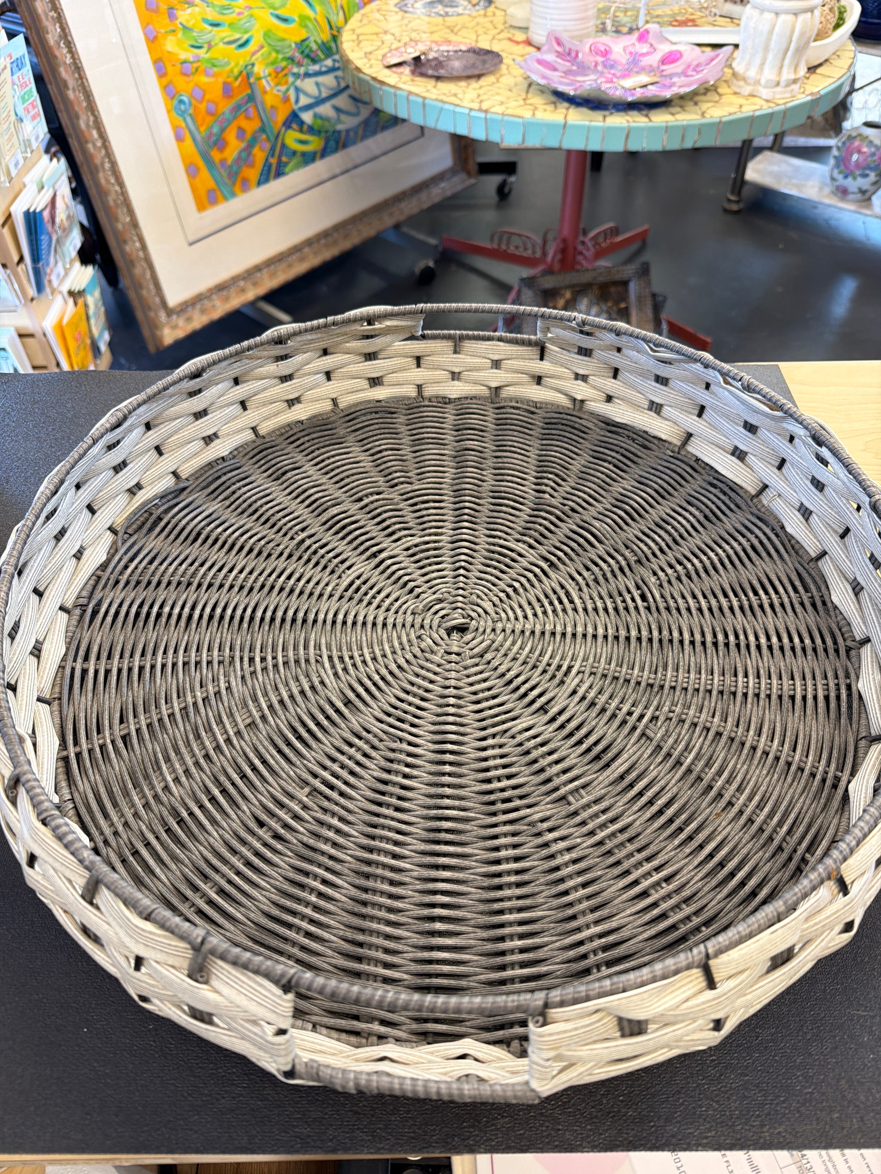 Grey Basket Tray