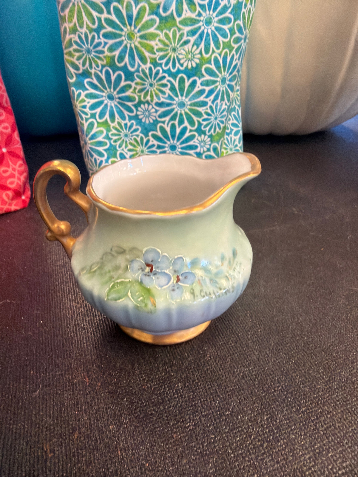 Vintage Lidded Creamer and Sugar Bowl