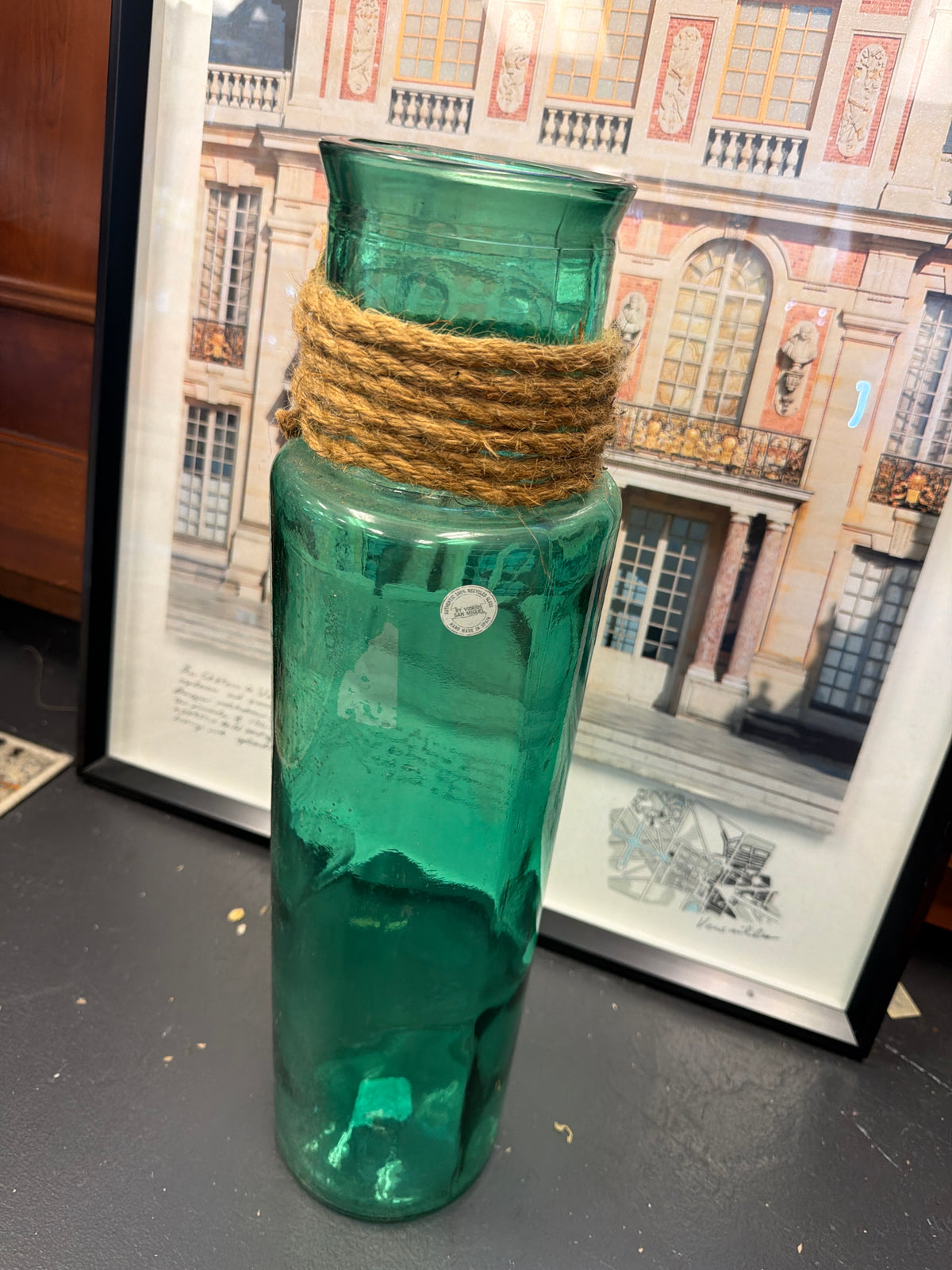 Tall Spanish Green Vase