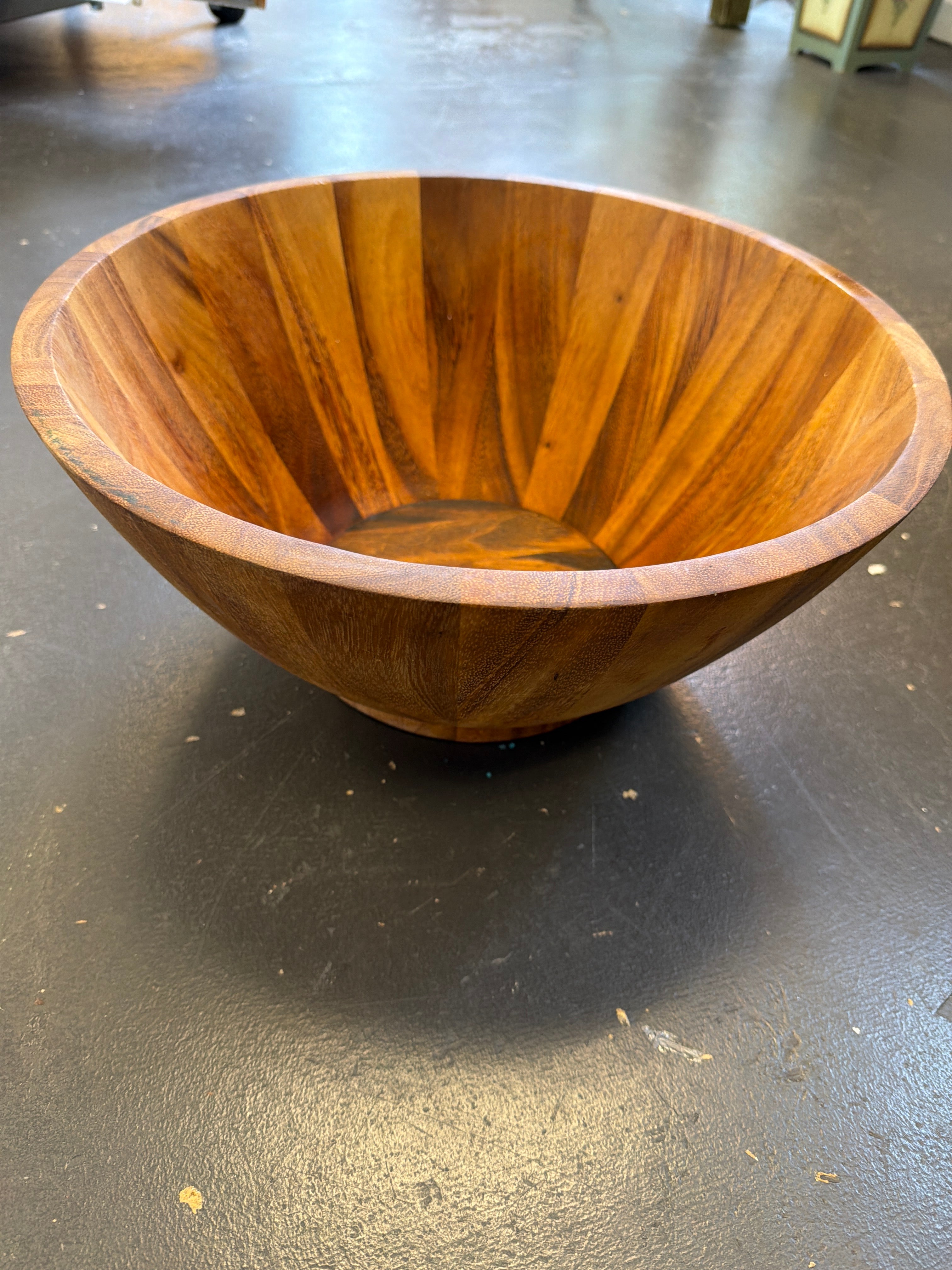 Large wooden salad bowl