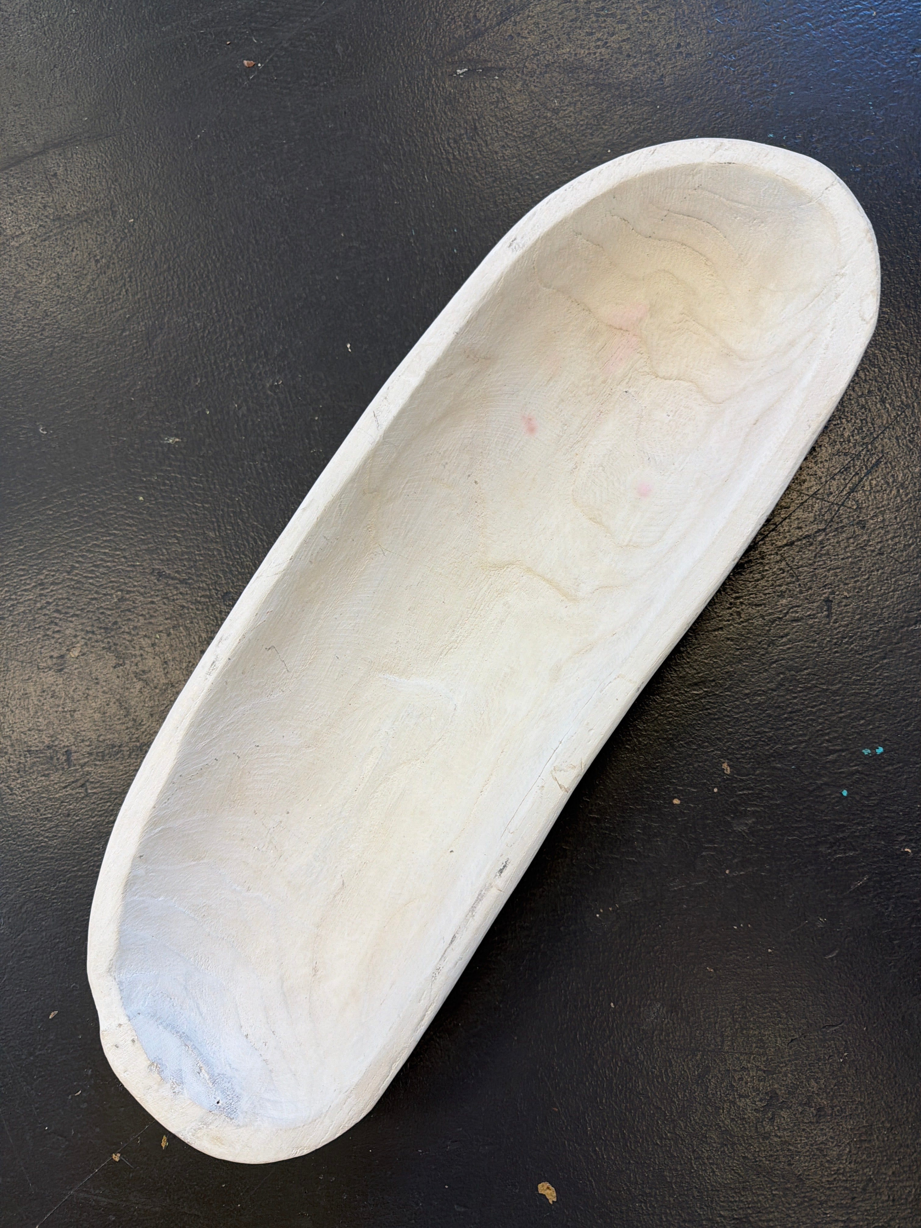 White-washed wood dough bowl