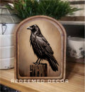 Arch Top Halloween Raven Framed Art : 8.25x11"