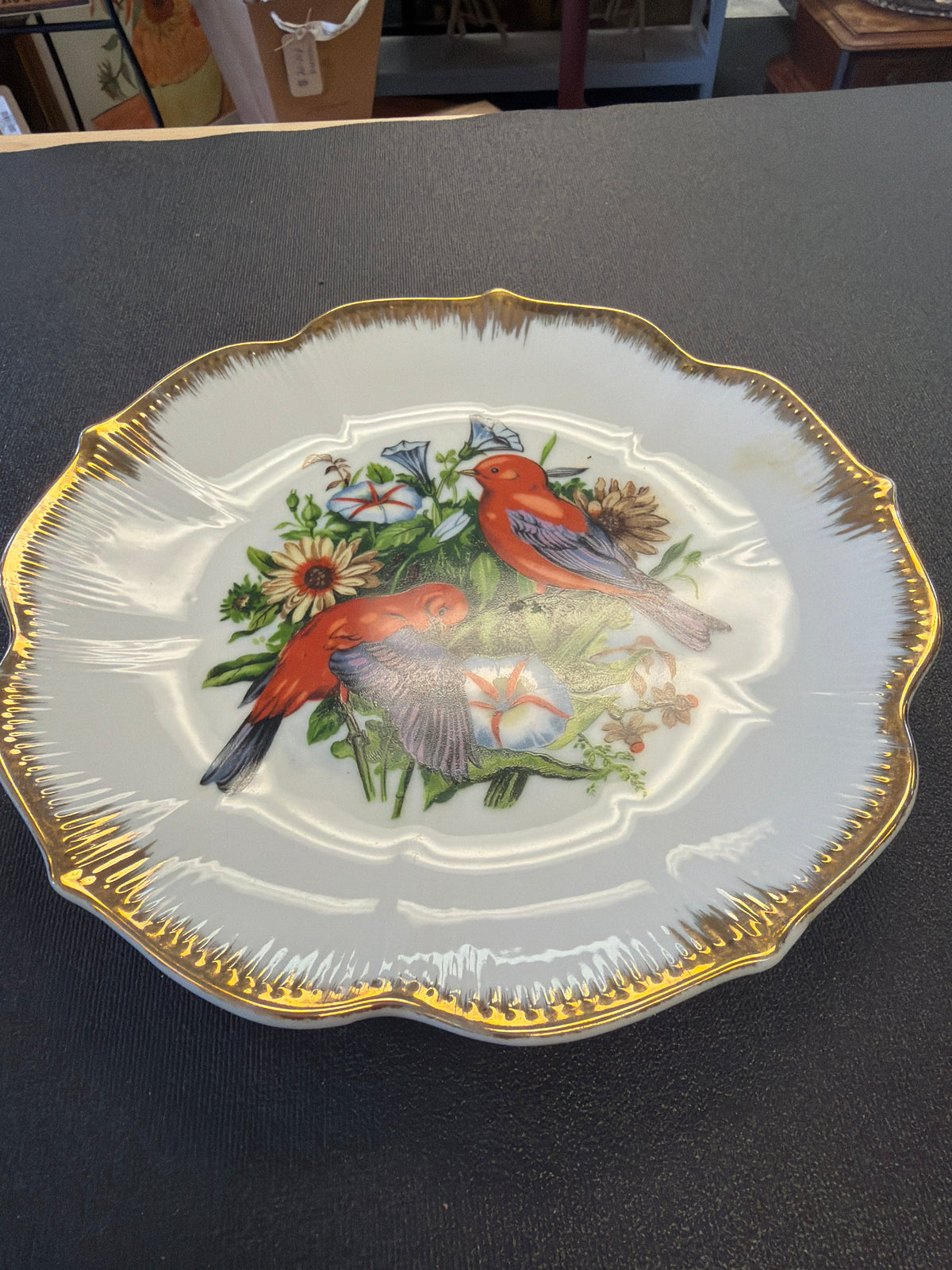 Japanese Red Birds Plate