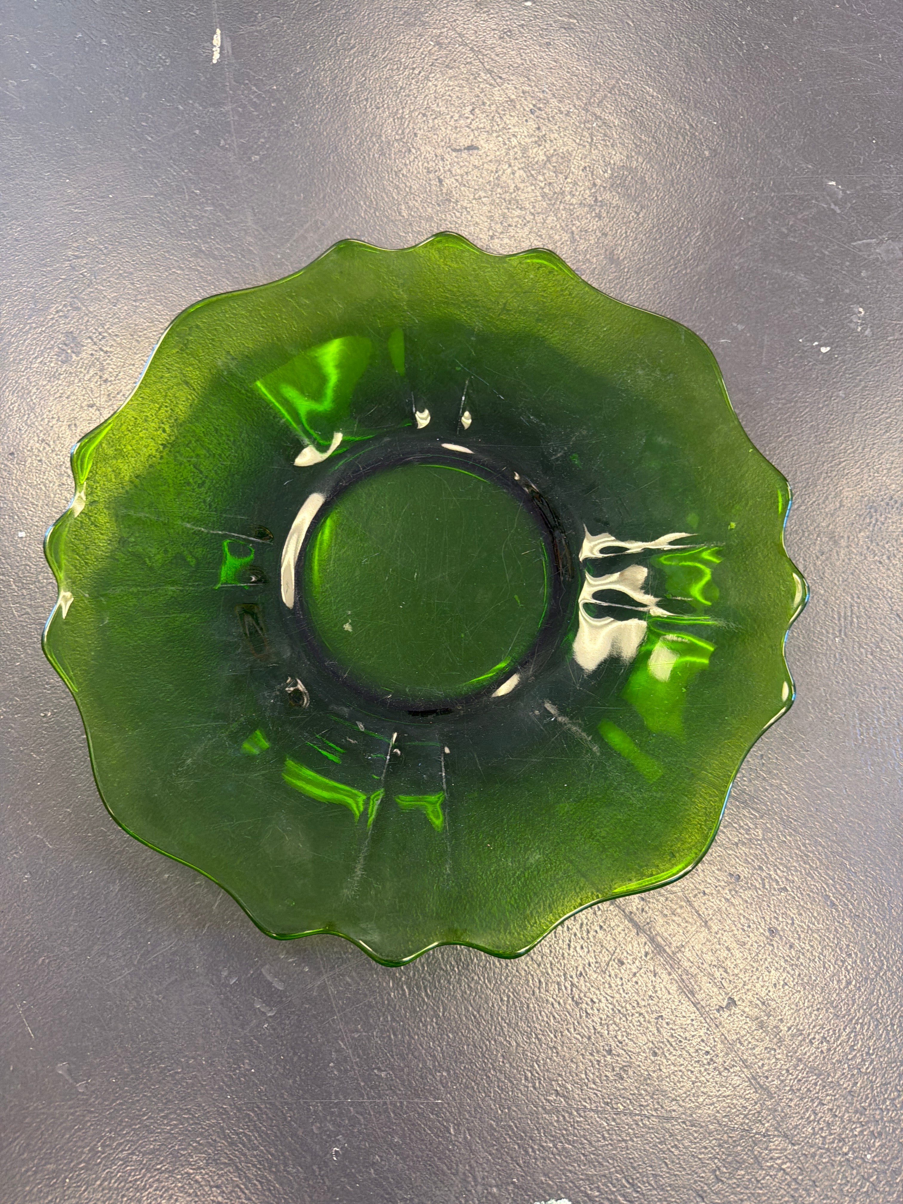 Vintage green serving plate