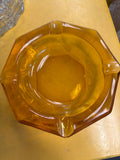 MCM amber glass ashtray