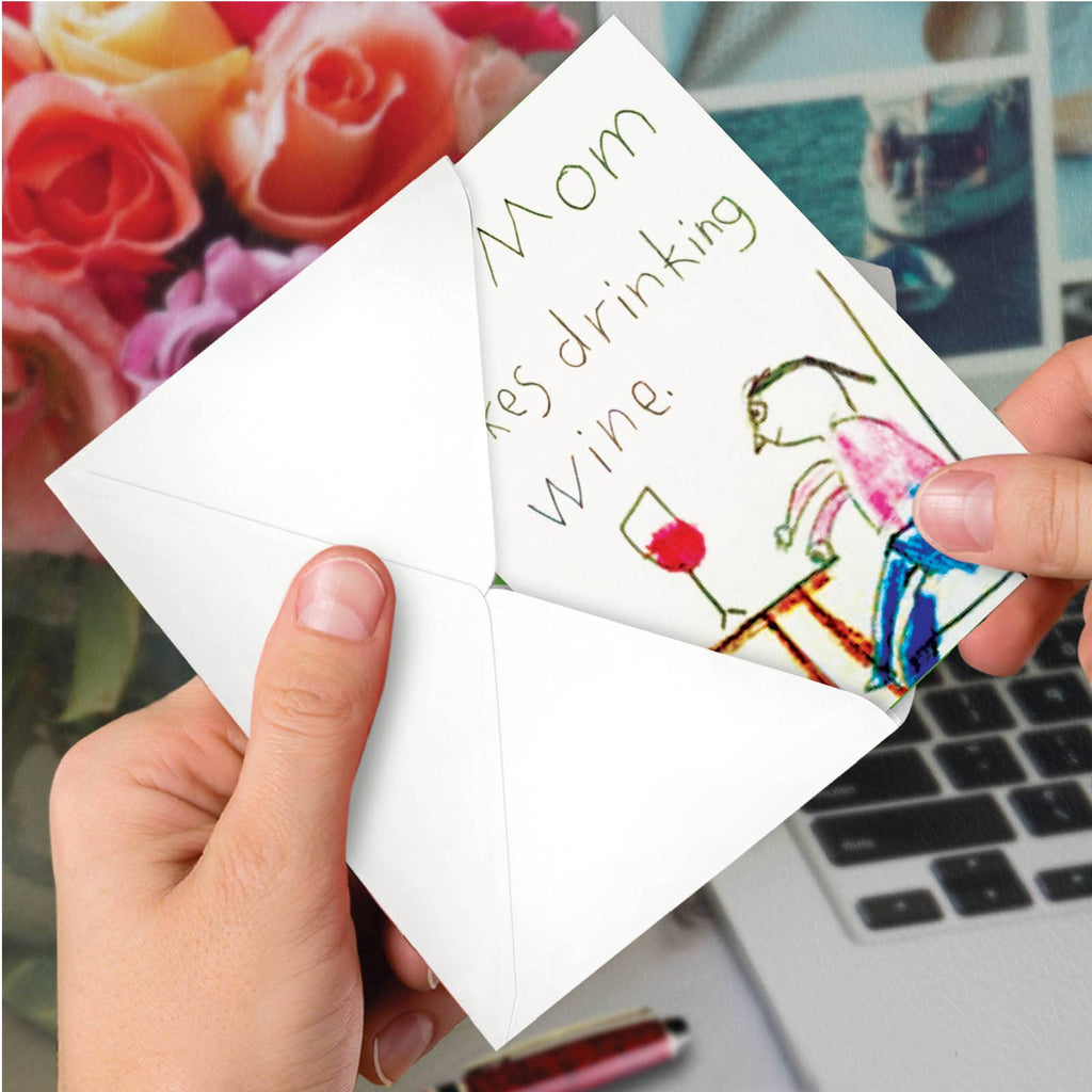 NobleWorks - Mom Drinks Wine - 5x7in Greeting Card
