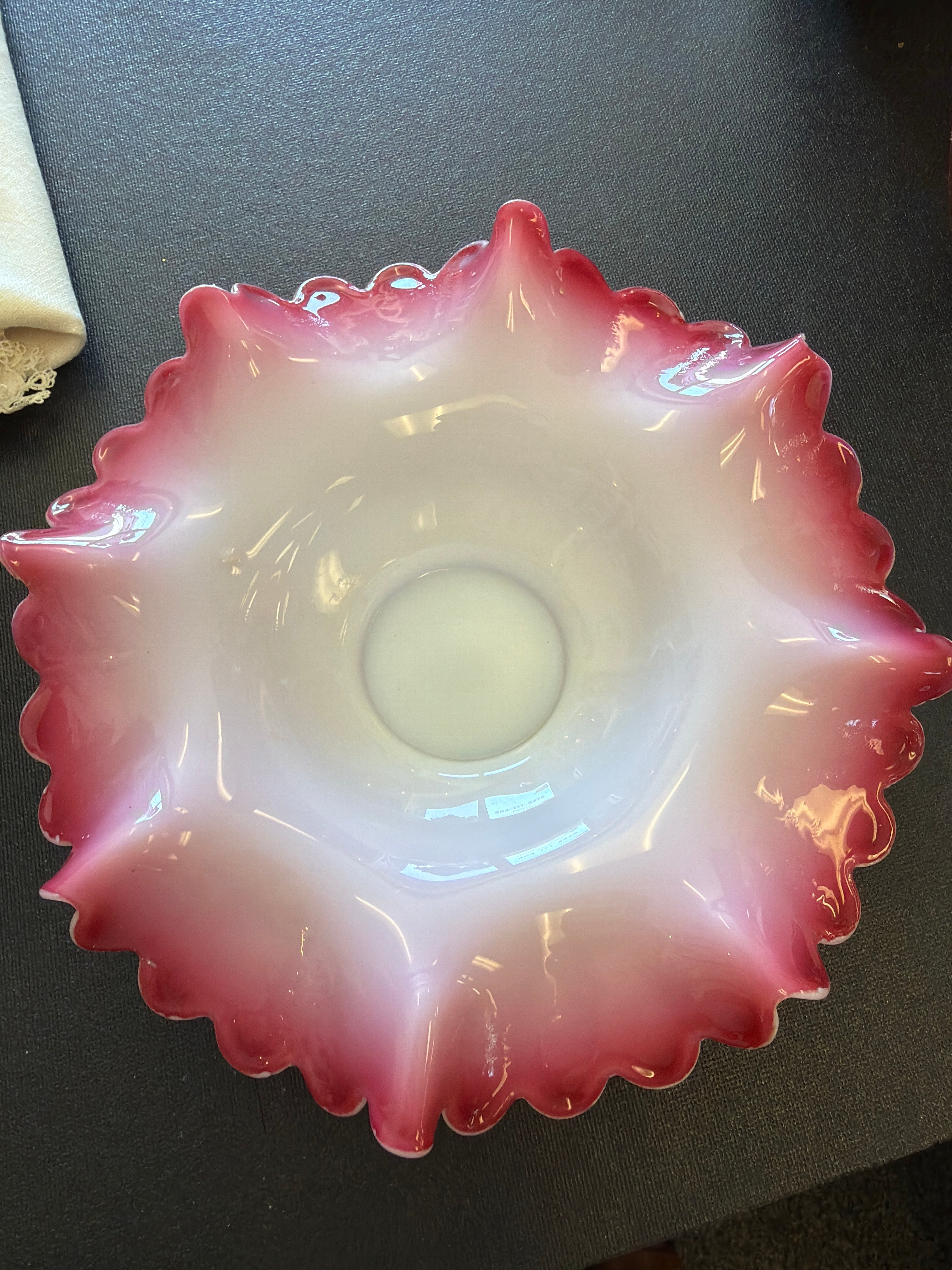 Victorian art glass bride's bowl (antique)