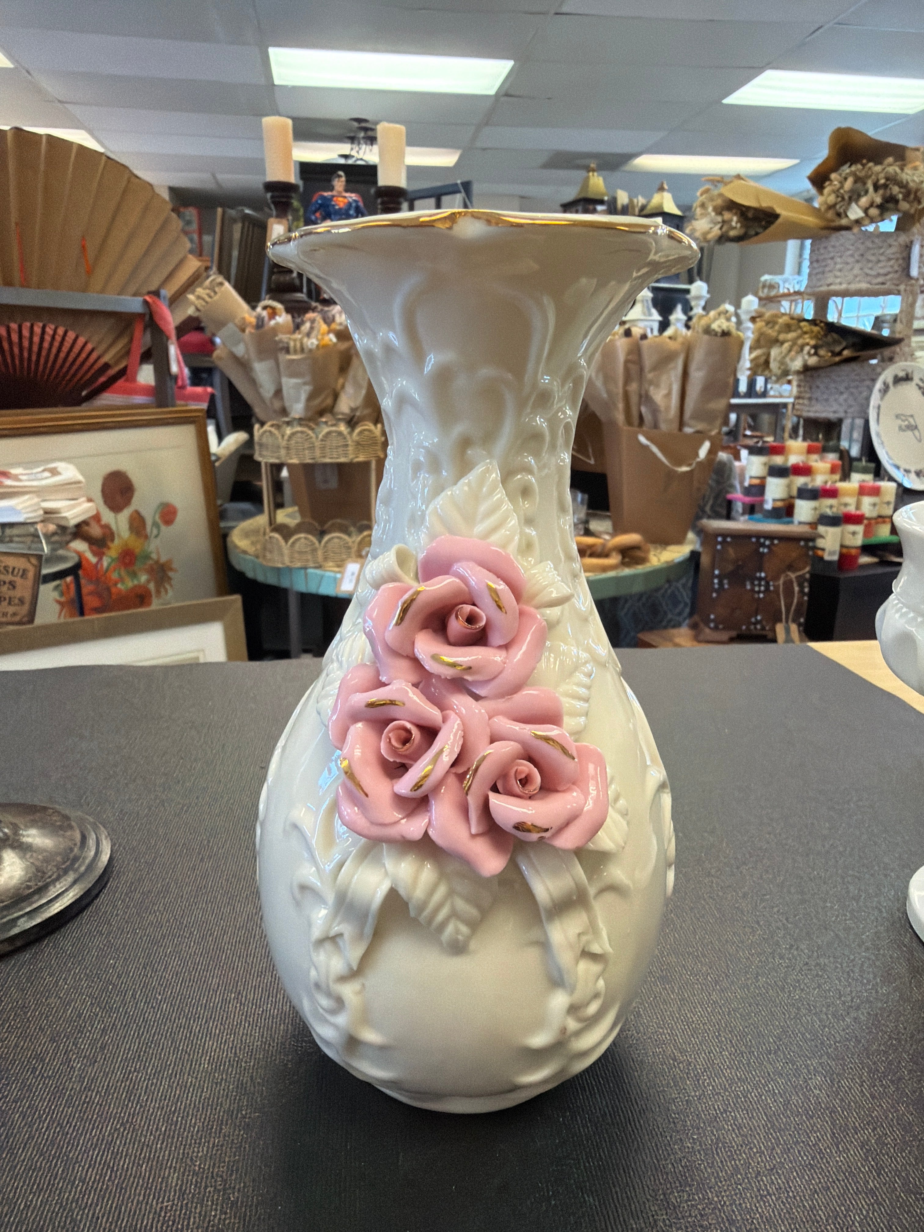 Ivory Porcelain Rose Vase