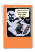 Funny Halloween Greeting Card - Large Broom