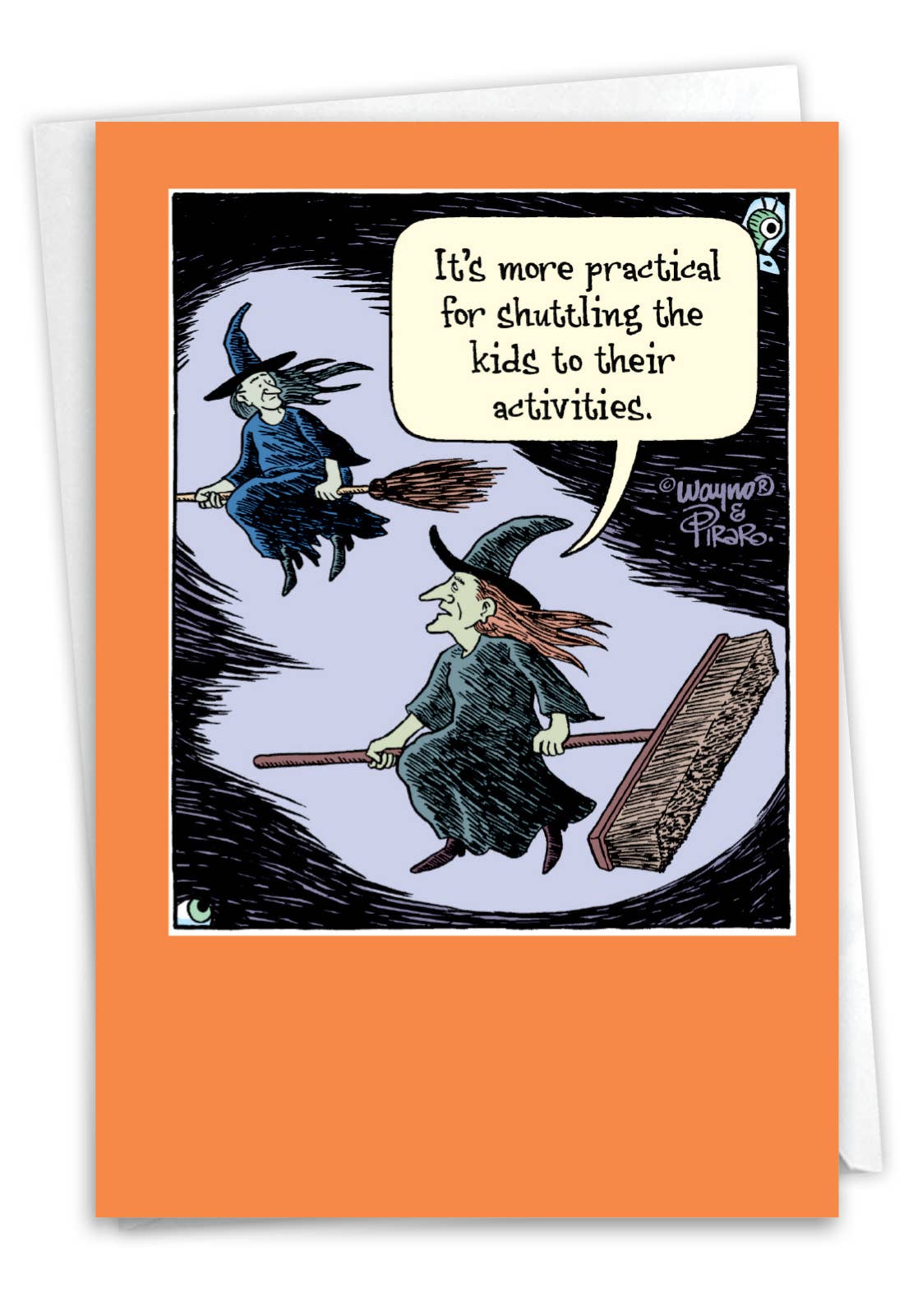 Funny Halloween Greeting Card - Large Broom