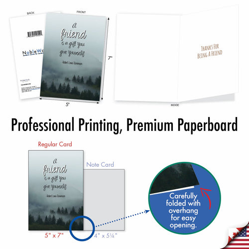 (1 Card) Friendly Words Gift - Friendship Greeting Card