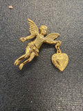 Cherub with Heart Brooch