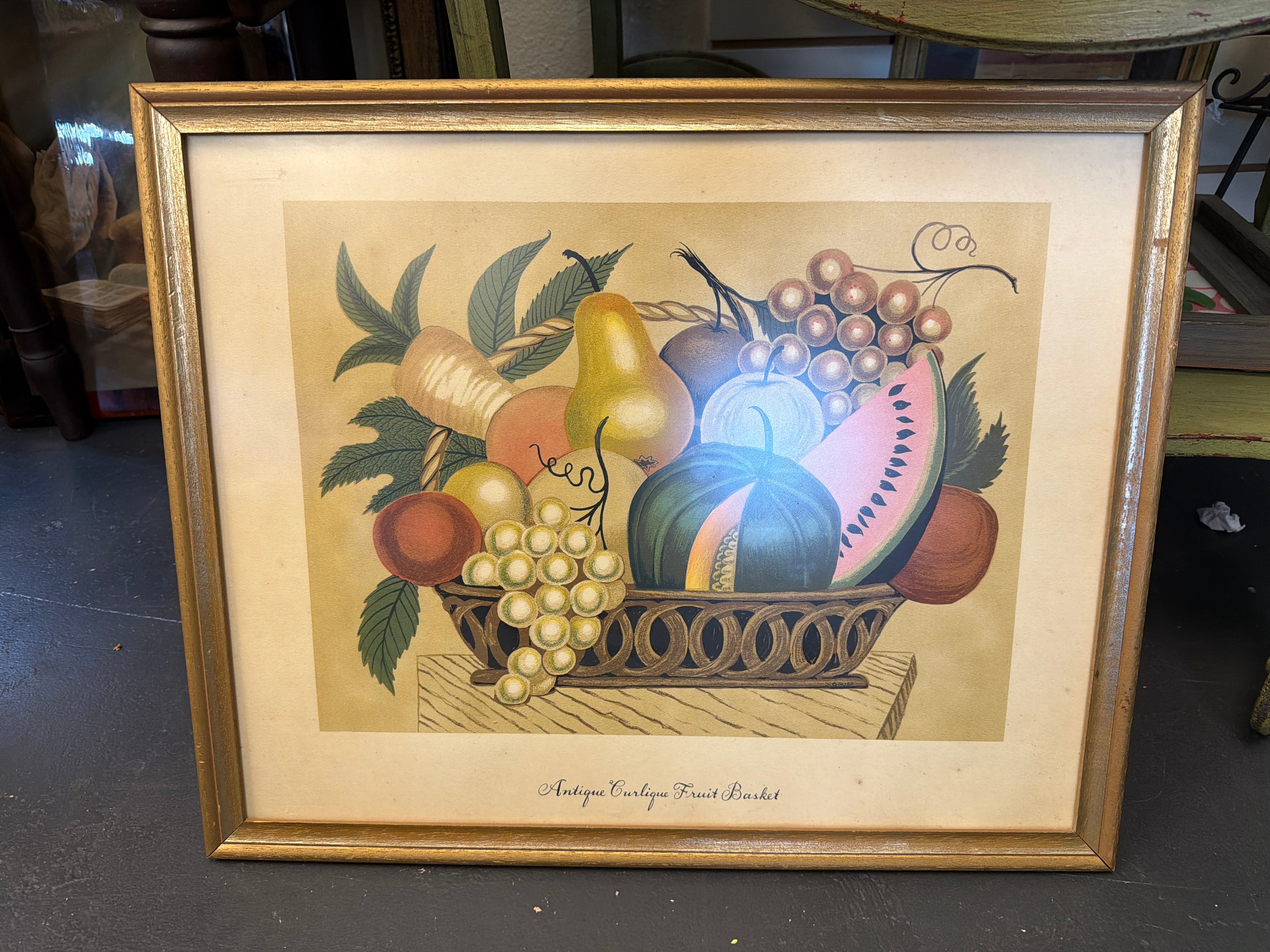 Antique Curlique Fruit Basket