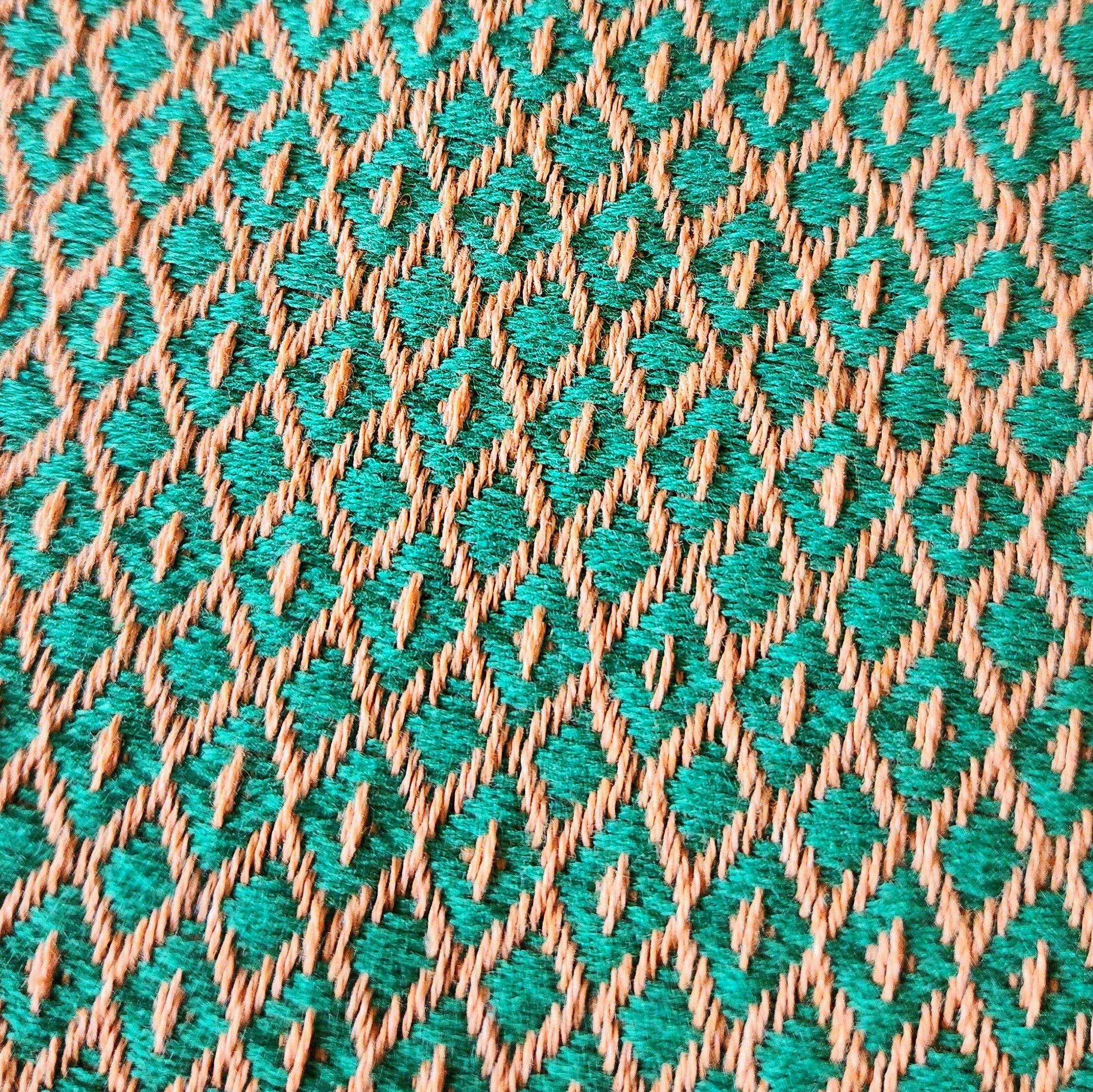 Spring Turkish Blanket - Green/Orange Dots