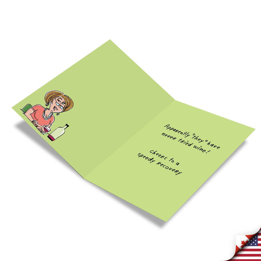 Get Well Card - Wine Best Medicine (1 Card)