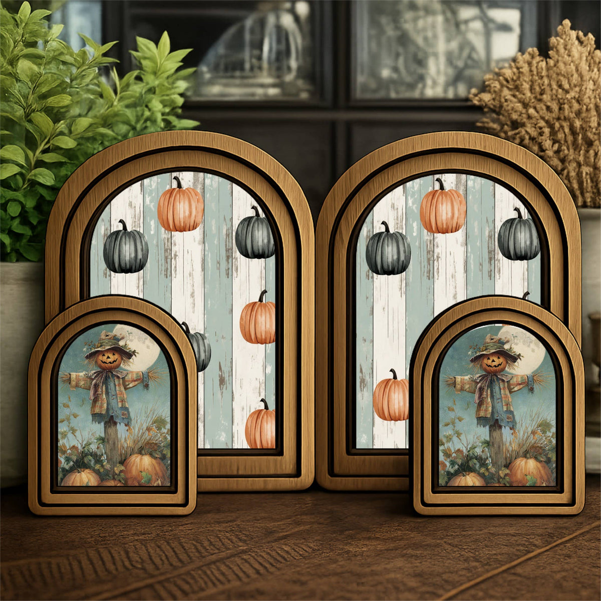 Layered Set Scarecrow Canvas Art