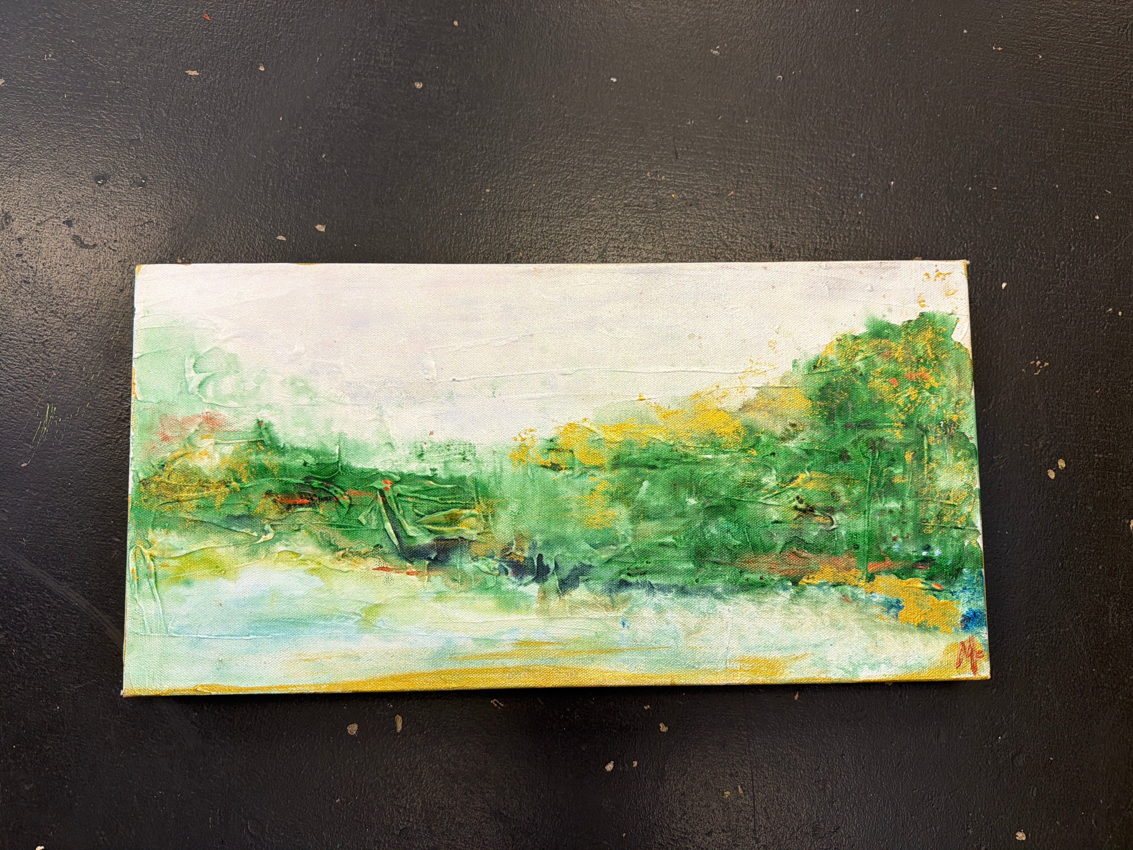 Green and gold canvas