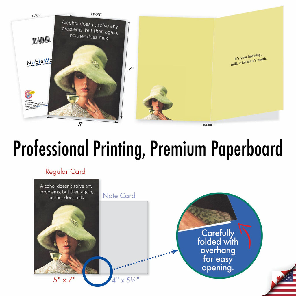 Birthday Greeting Card - Milk and Alcohol