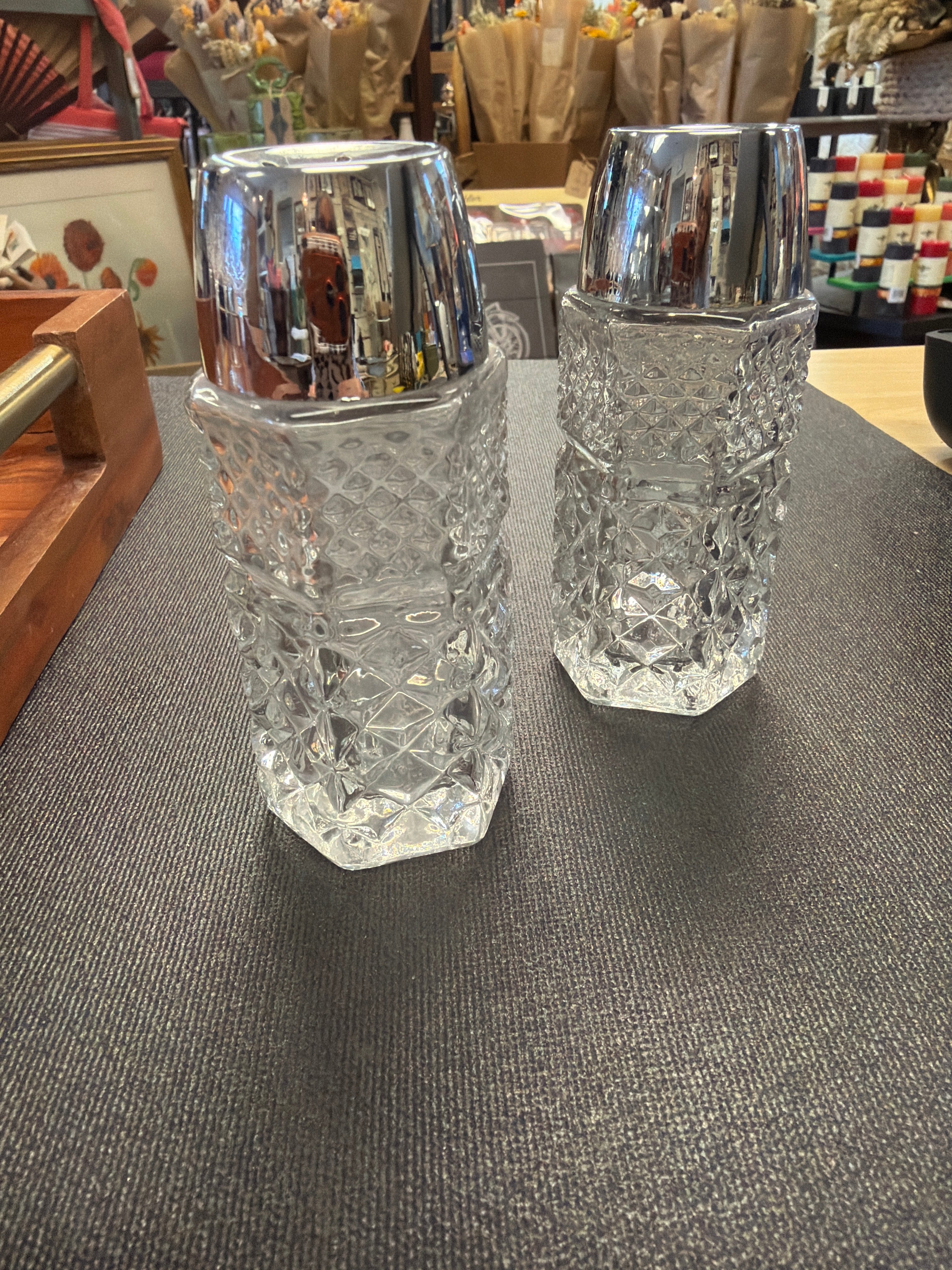 Vintage Anchor Hocking Wexford salt and pepper shakers
