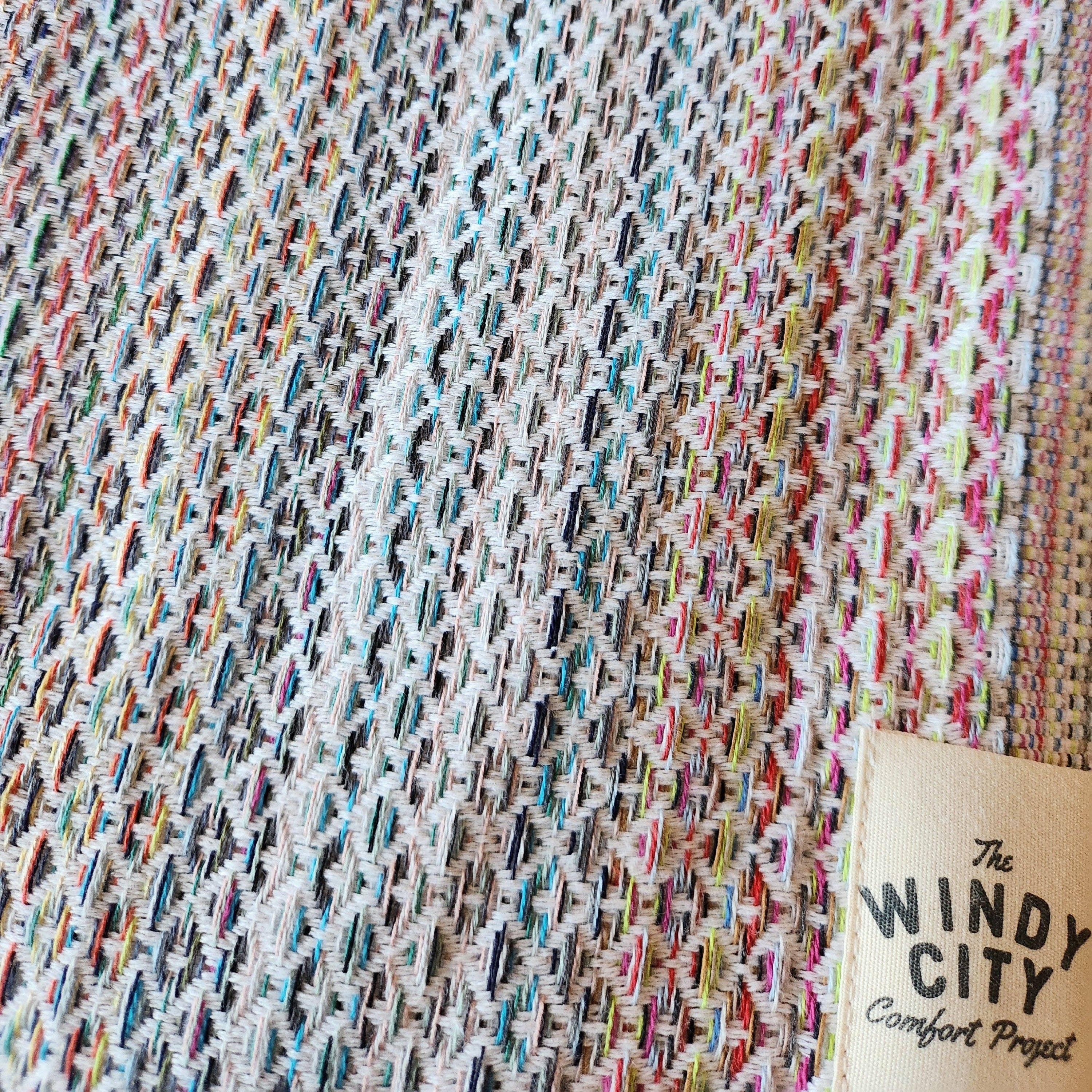 Spring Turkish Blanket - Rainbow Bright White
