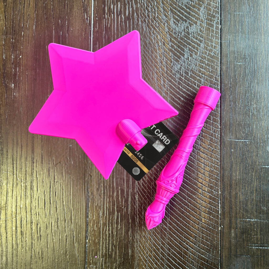 Tap to Pay Magic Star Wand - 3D Printed Credit Card Holder: Rainbow