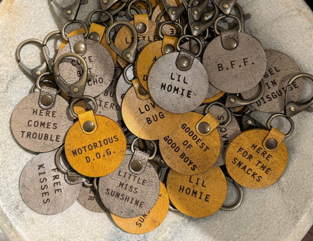Leather Dog Charms - Set of 40