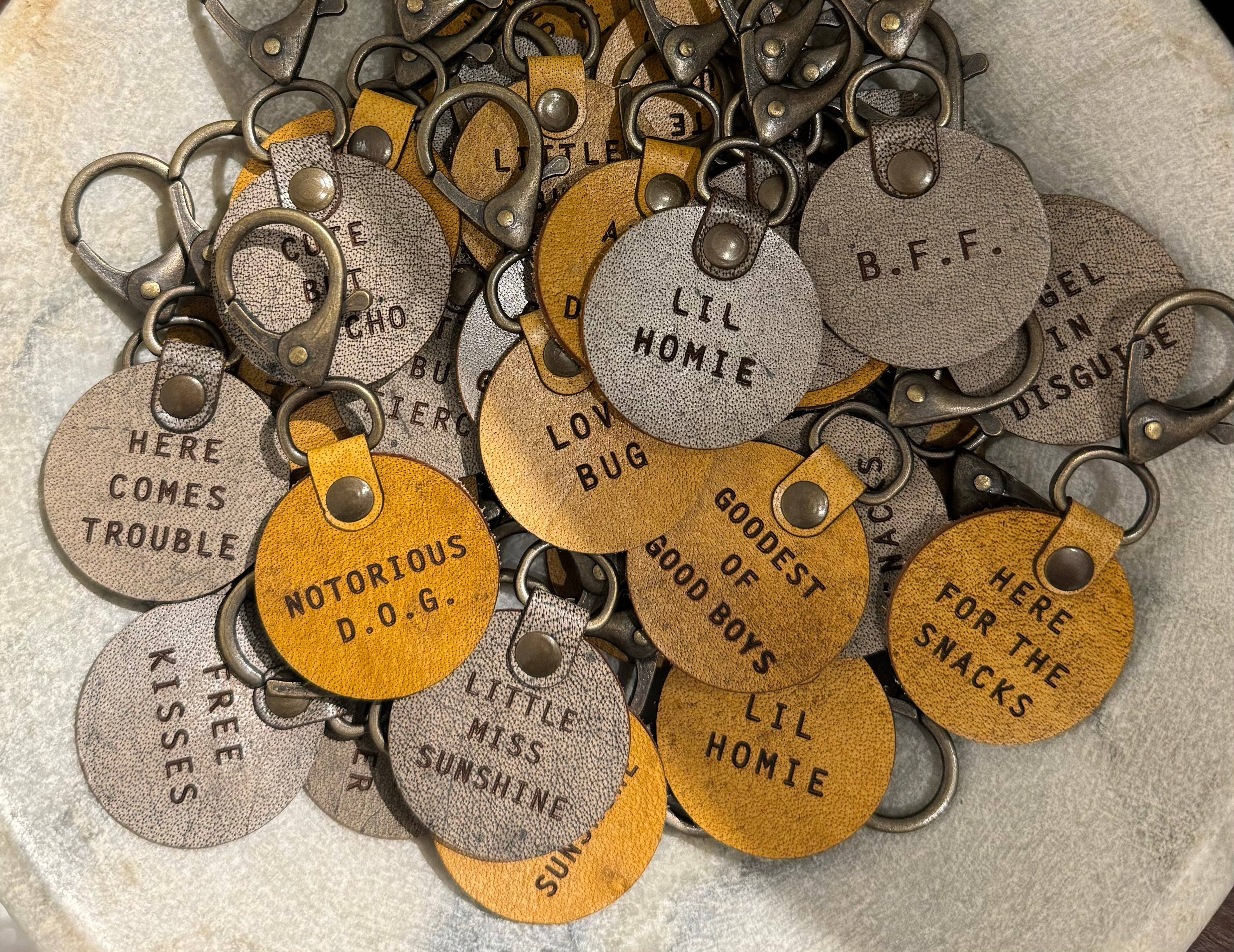 Leather Dog Charms - Set of 40