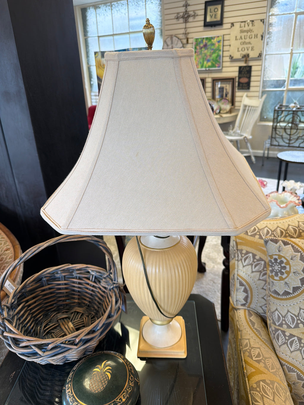 Creme and ivory table lamp