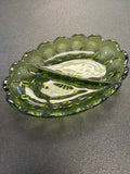 Vintage Green Divided Relish Dish