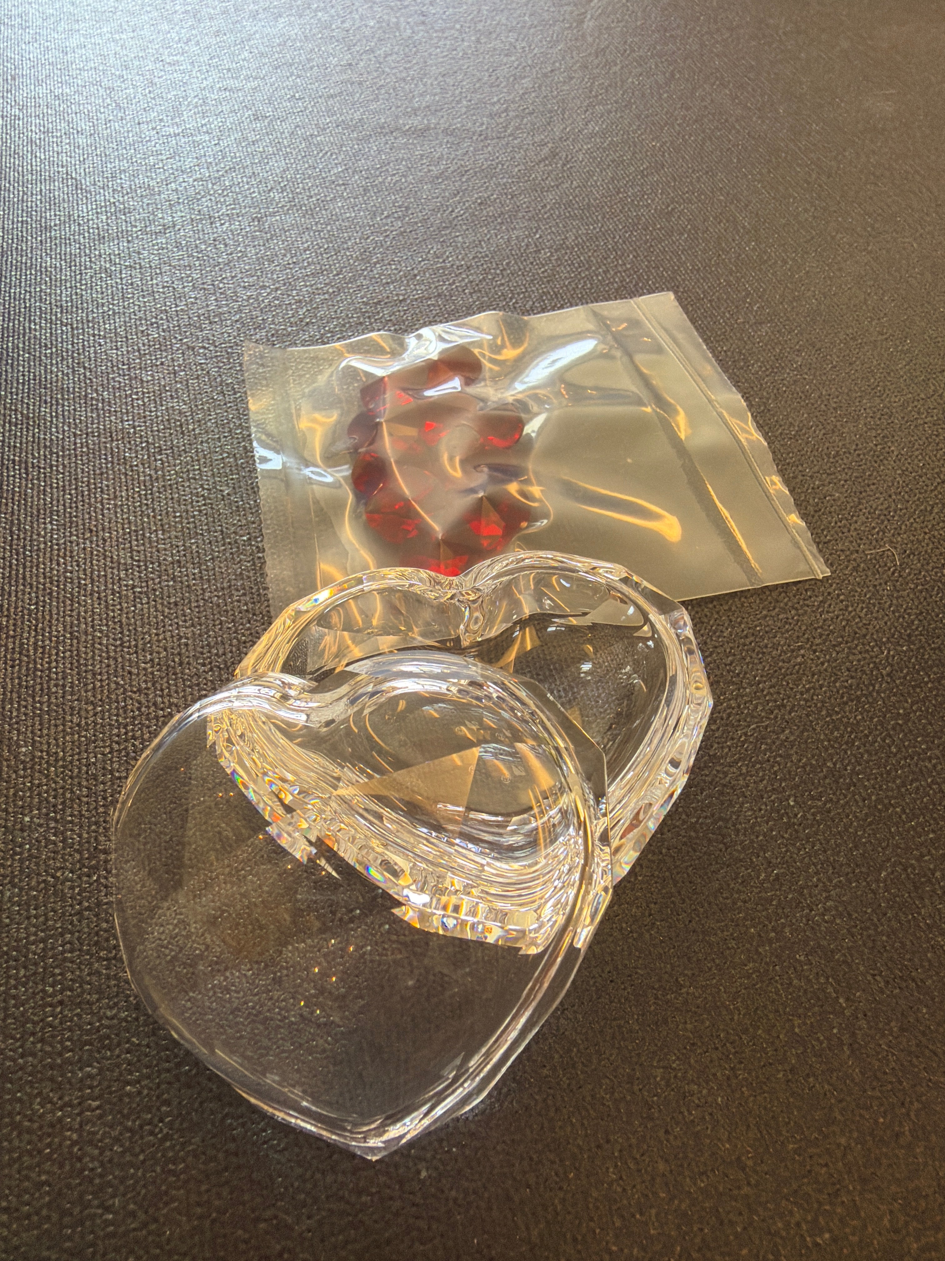 Swarovski Heart Box with Red Hearts