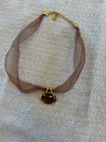 Swarovski brown oval pendant necklace