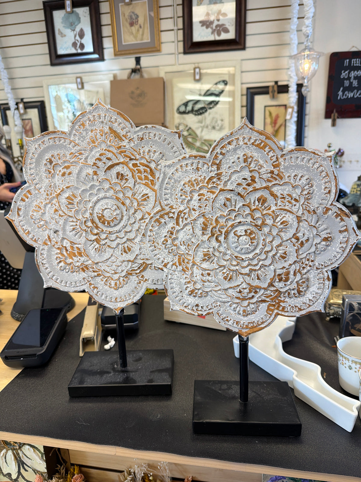 Mandala flower sculptures (2)