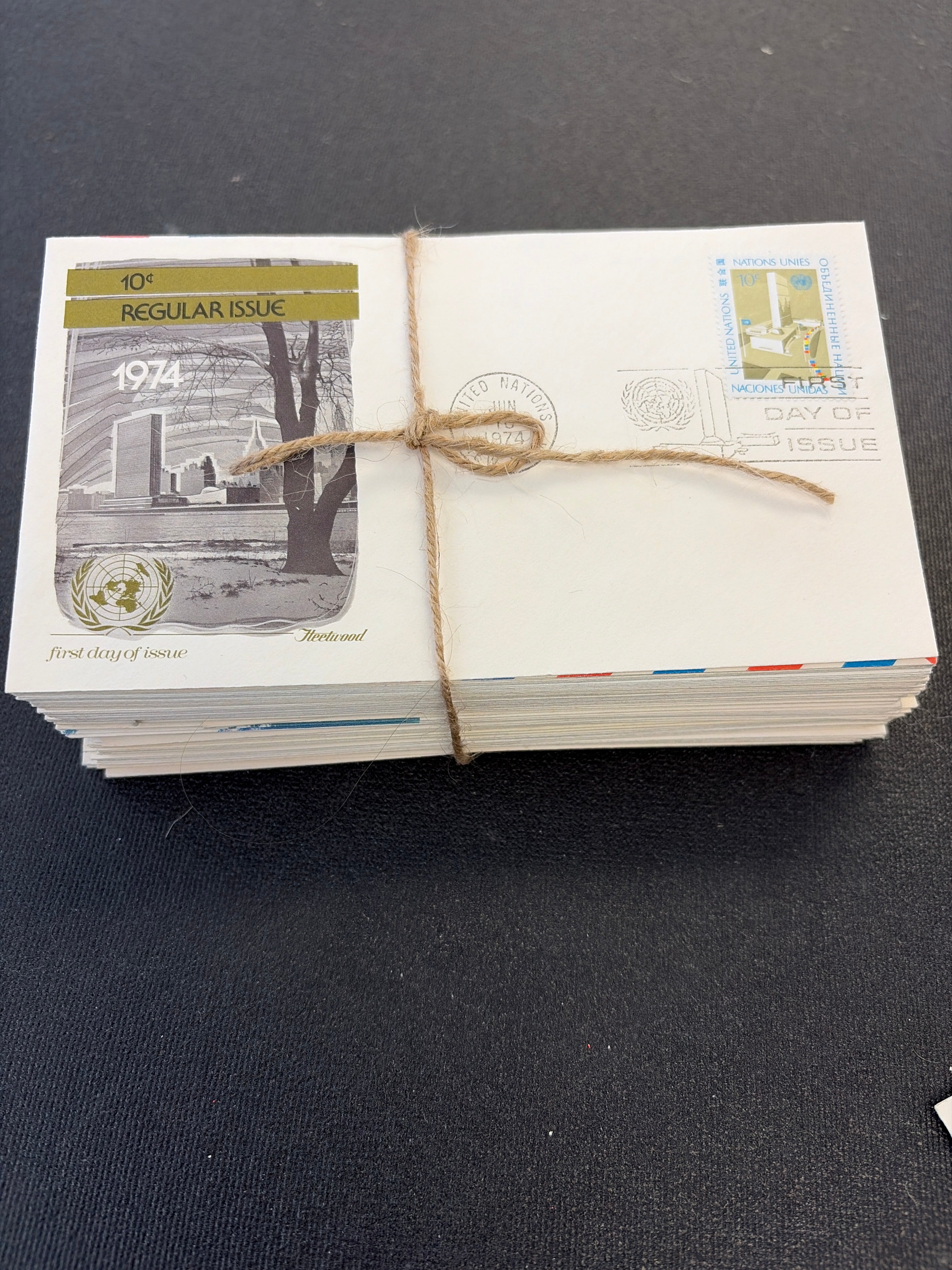 United Nations first edition, stamps and envelopes