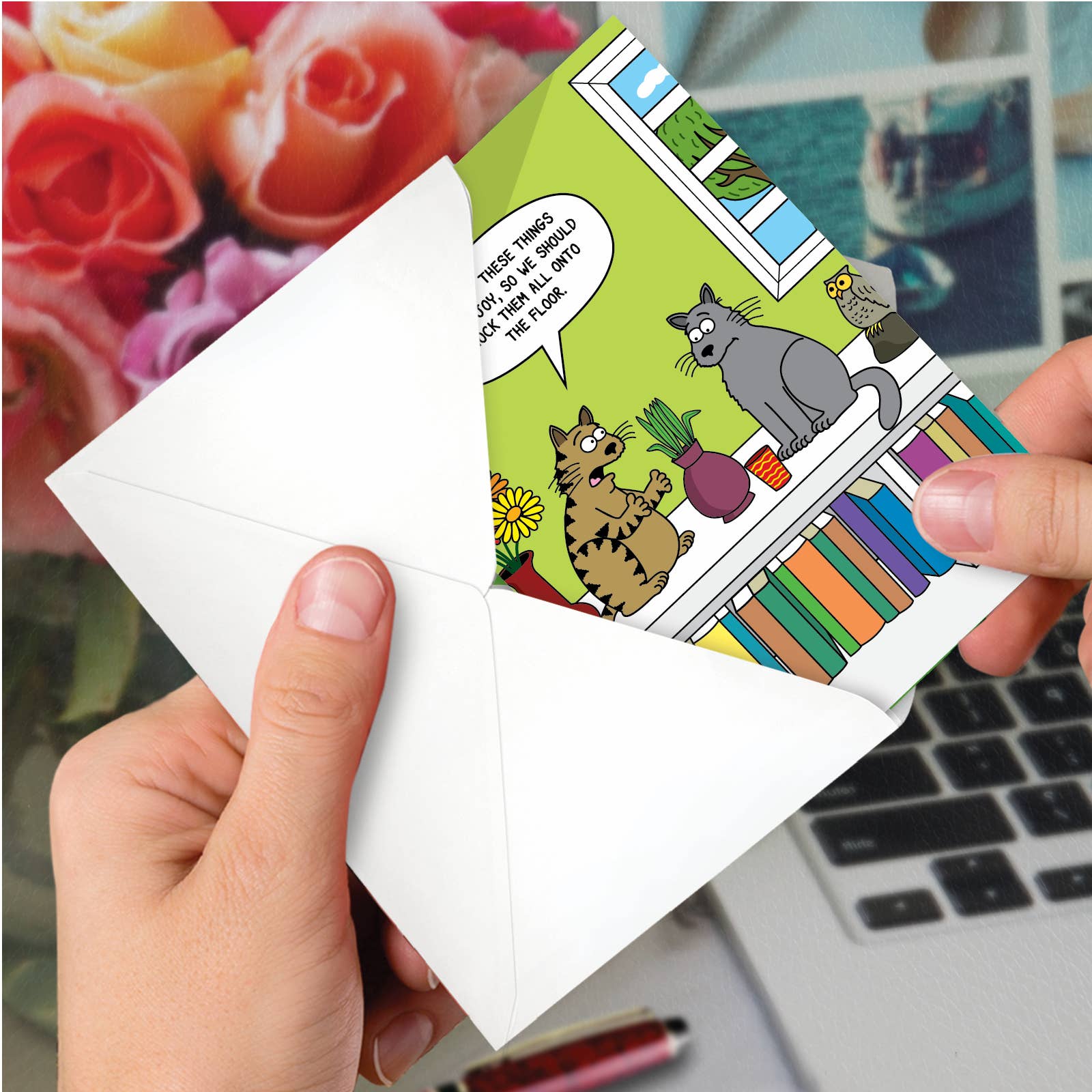 Birthday Card - Cat Spark Joy