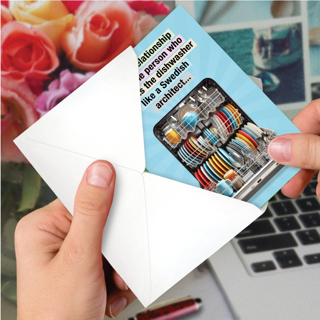 1 Funny Anniversary Greeting Card - Stacking The Dishwasher