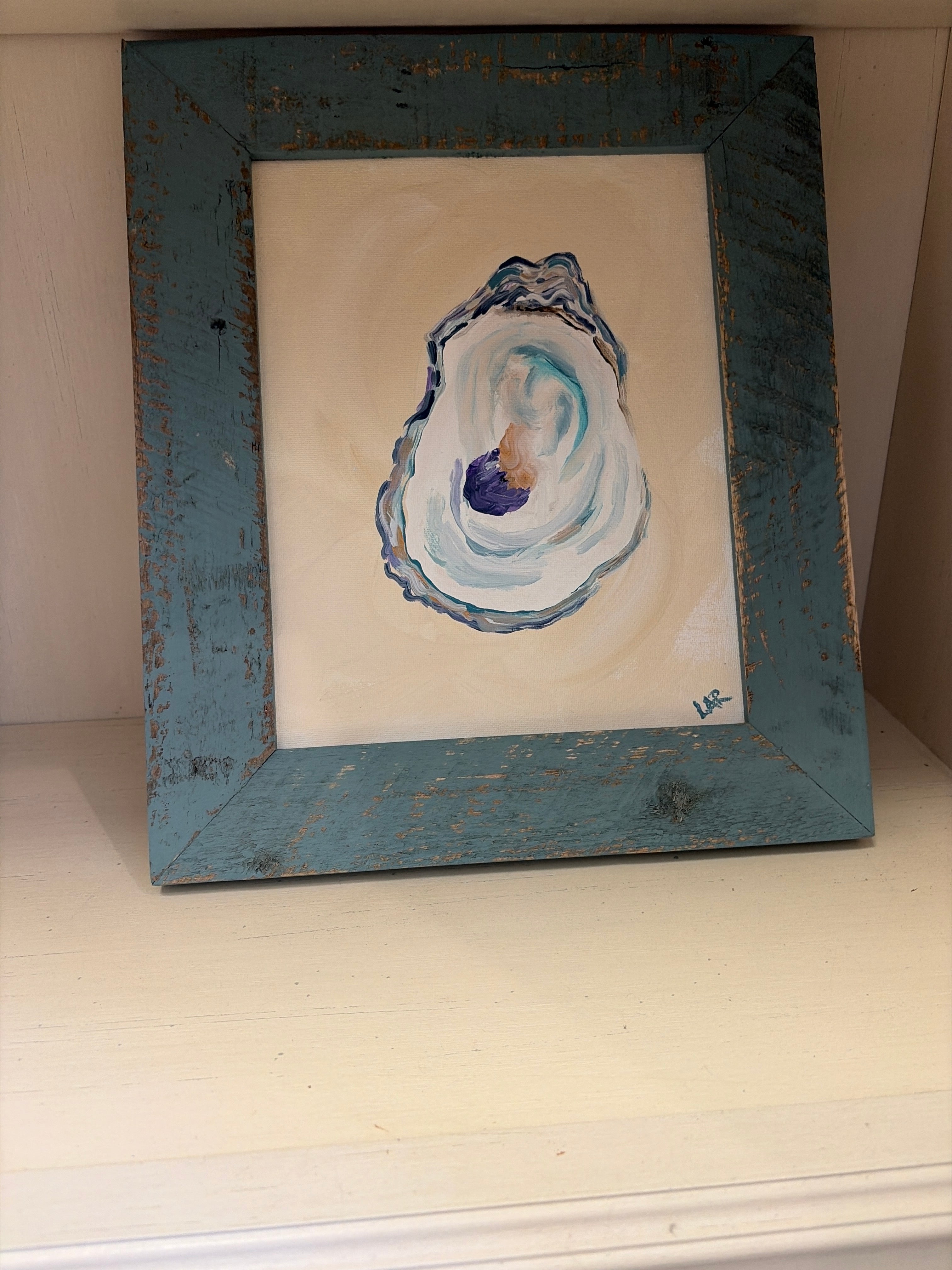Coastal Art - small teal frame