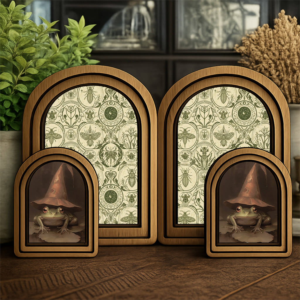 Layered Set Halloween Frog Canvas Art