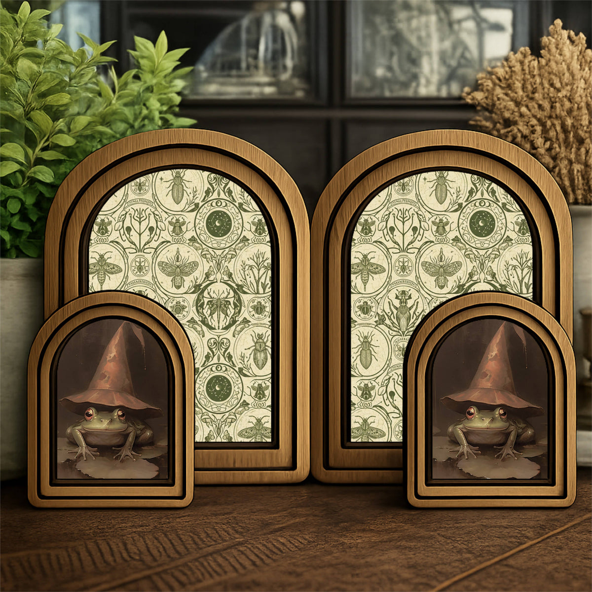Layered Set Halloween Frog Canvas Art