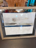 Abstract blue and silver