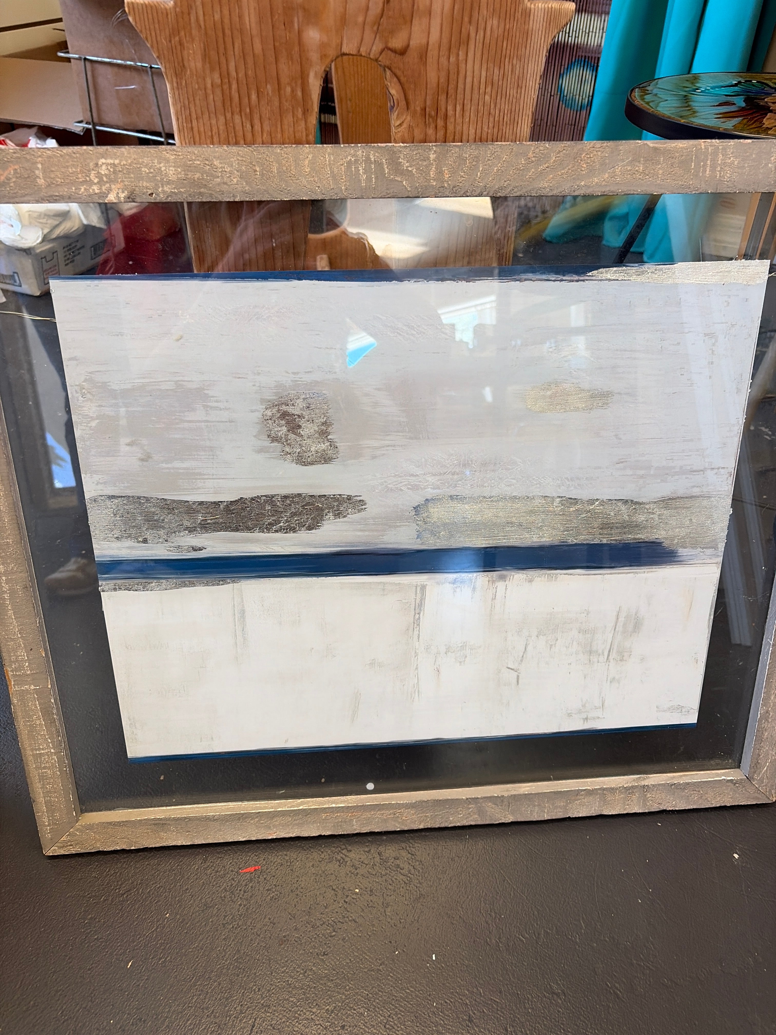 Abstract blue and silver