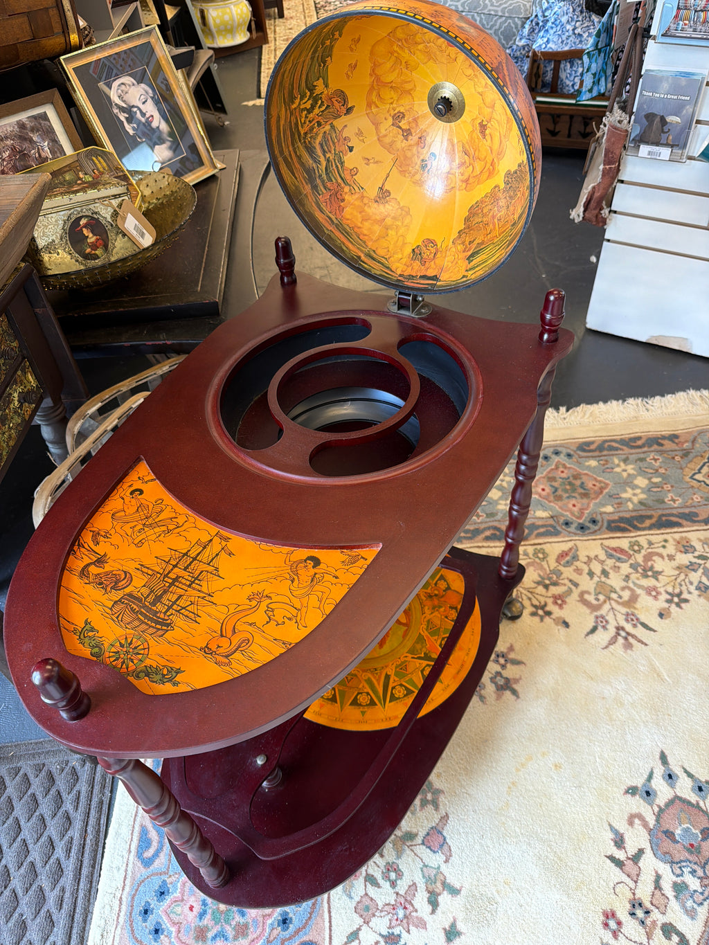 Vintage Design Toscano globe bar
