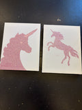 Pair- Glitter Unicorn II - Pink by Casa Fine Arts