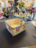 Blue and yellow basket