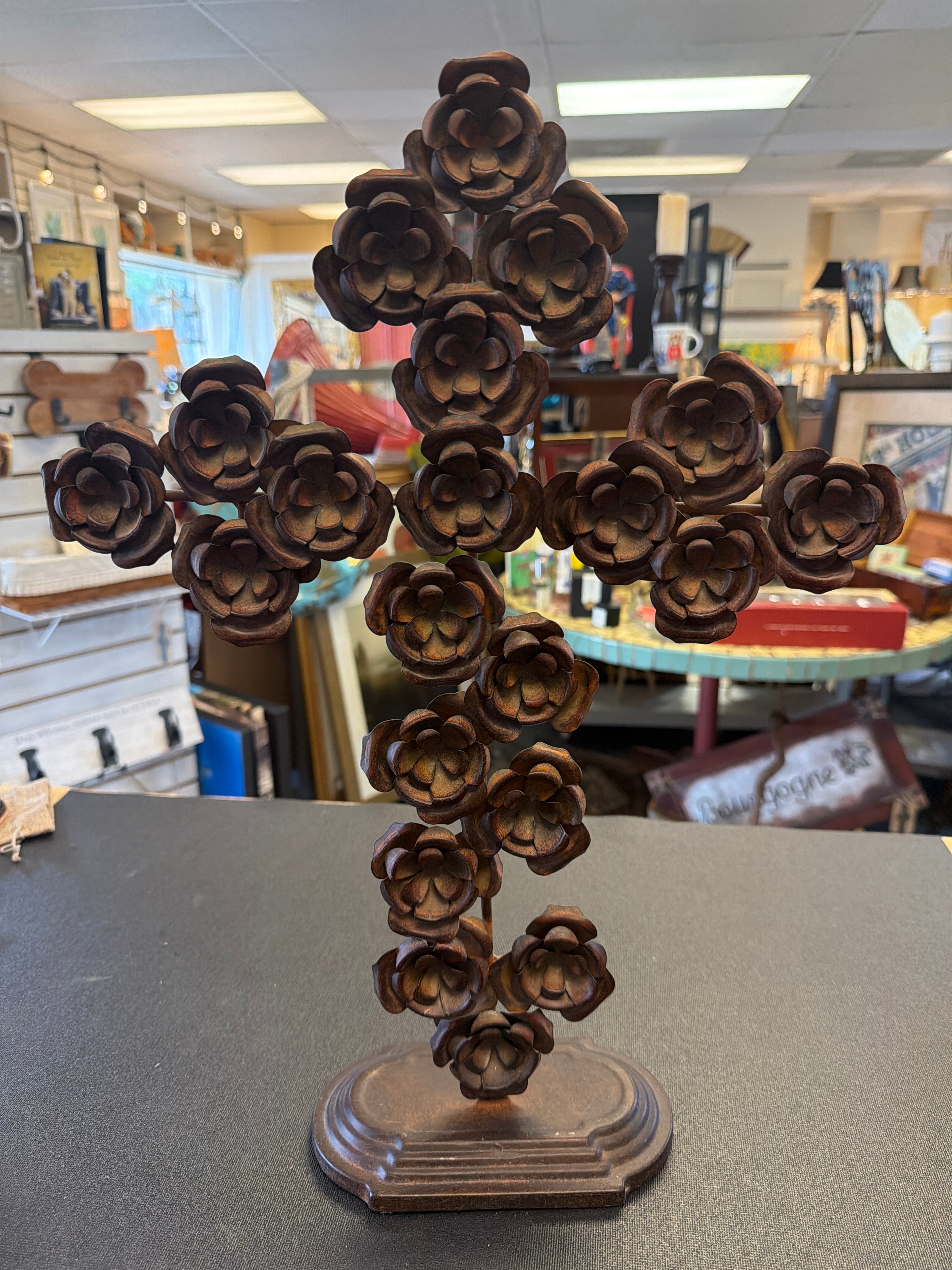 Handcrafted Rose Cross