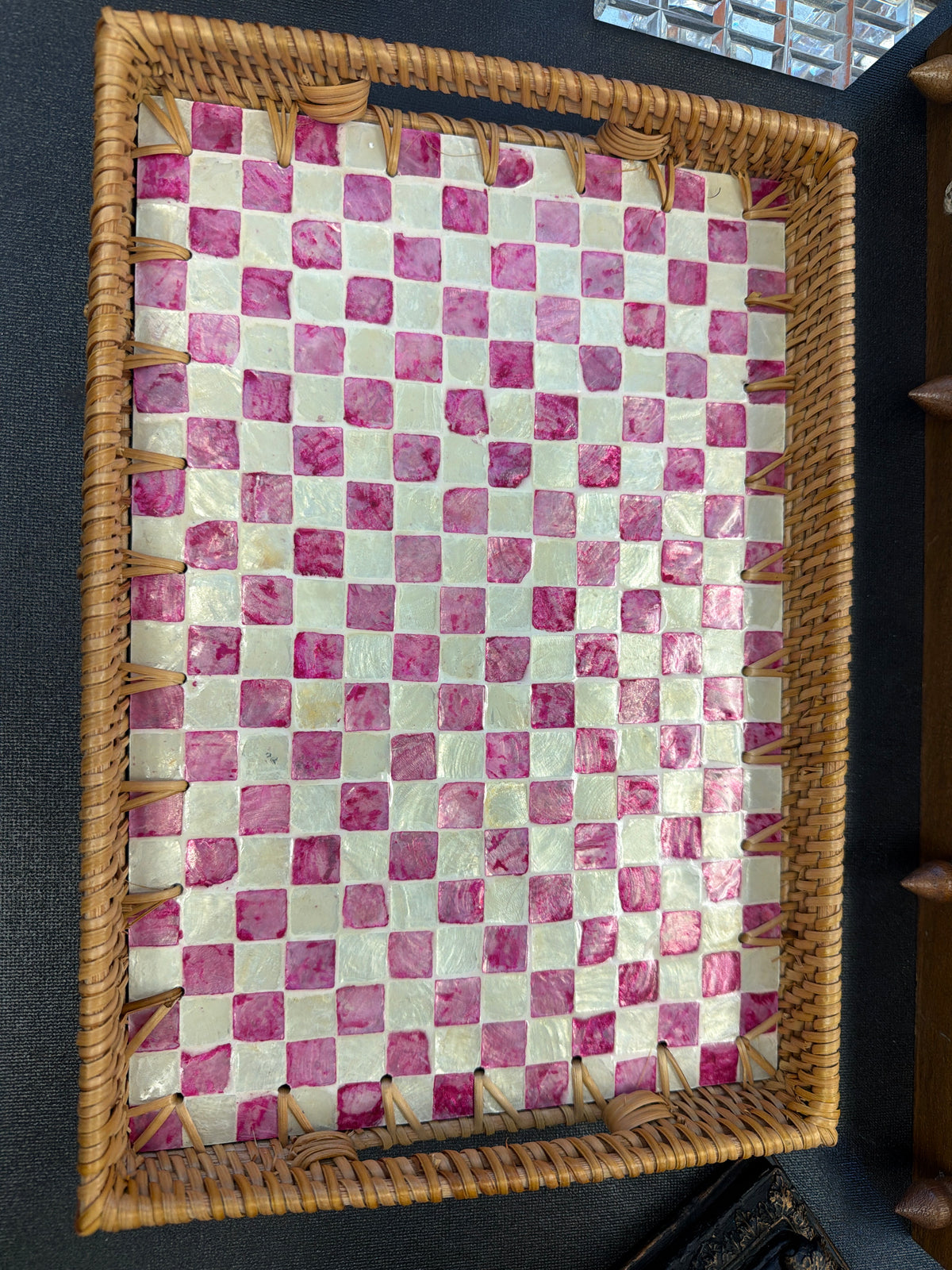 Pink and White Serving Tray