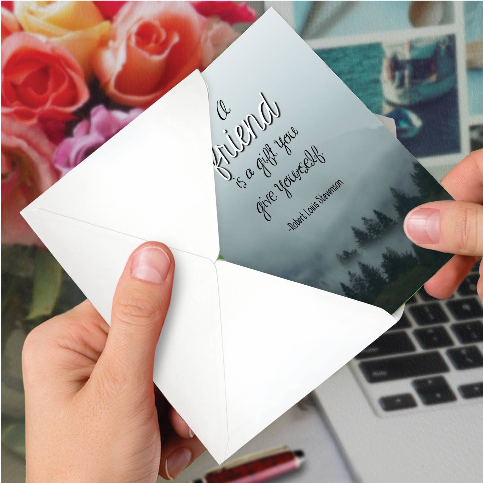 (1 Card) Friendly Words Gift - Friendship Greeting Card