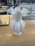 Fenton Silver Crest white milk glass vase