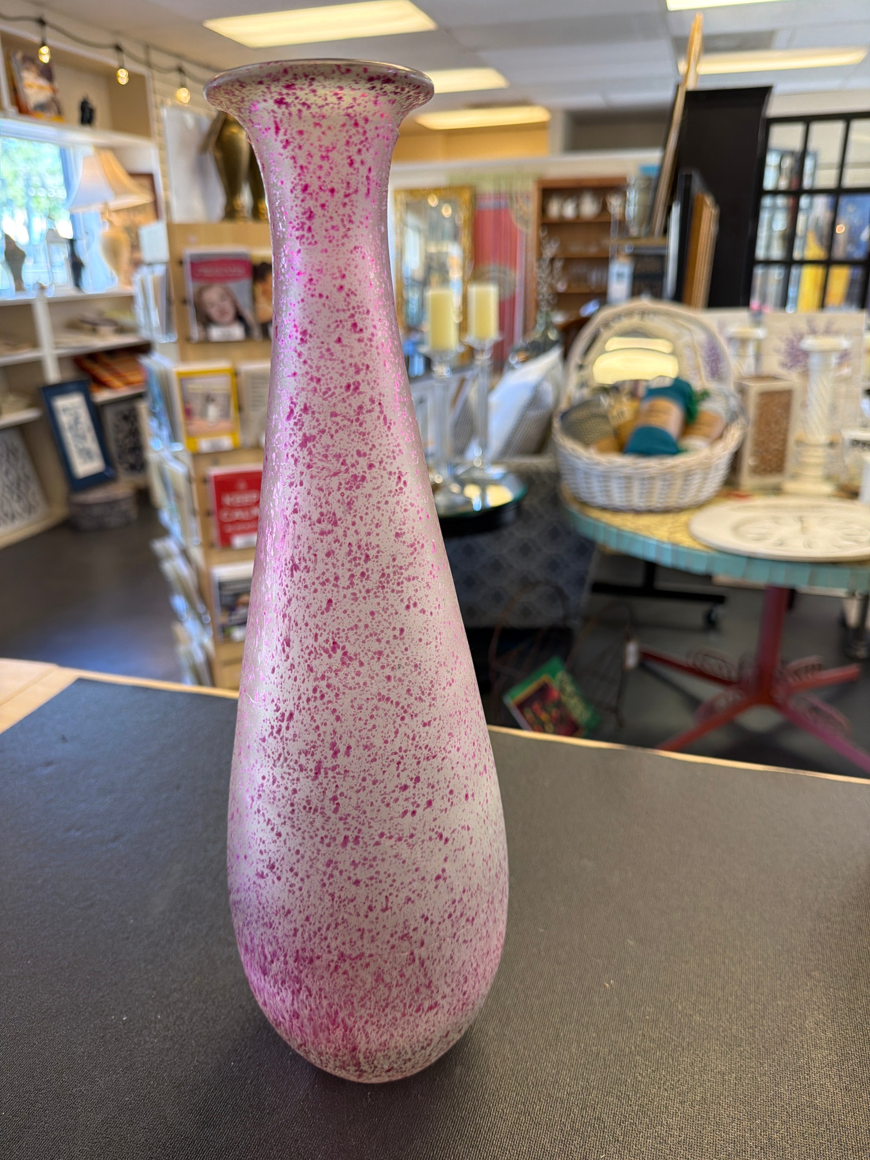 Spanish pink speckled vase